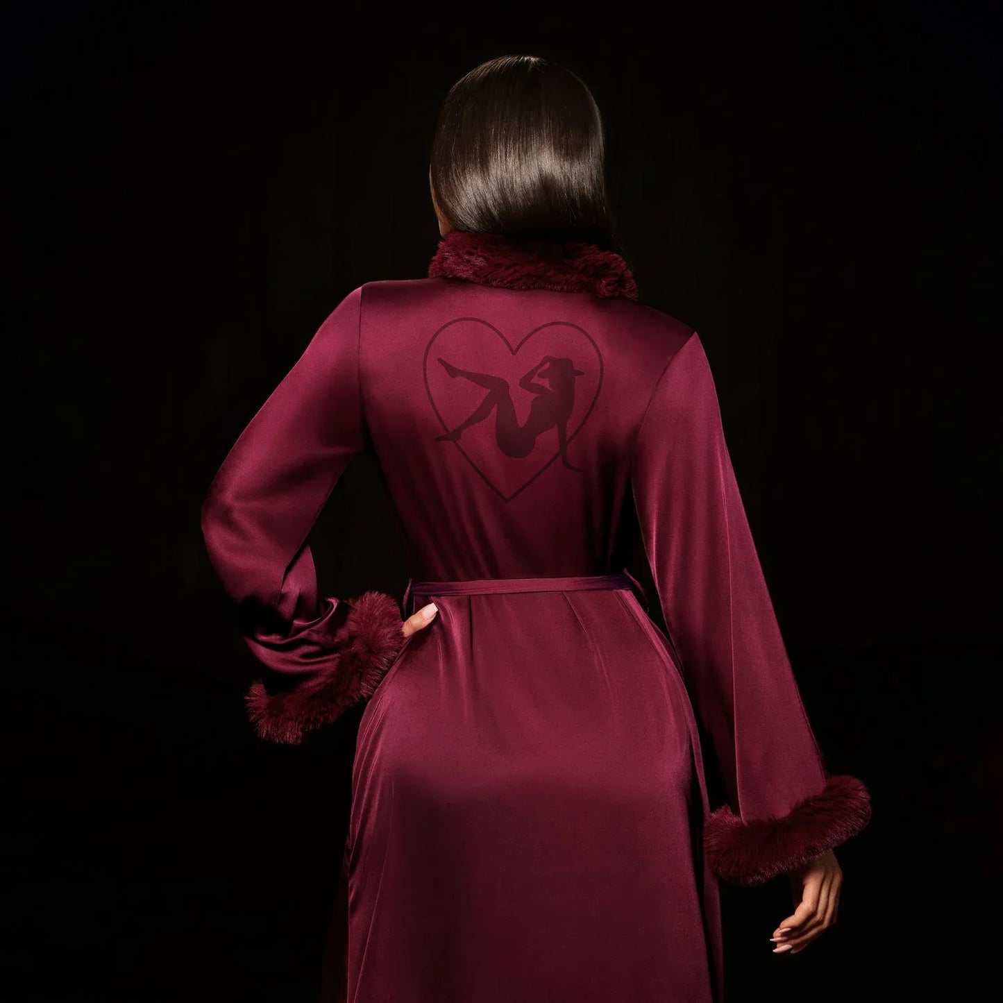 Renaissance Satin Robe Cherry Wine Beyoncé Official Limited Merch