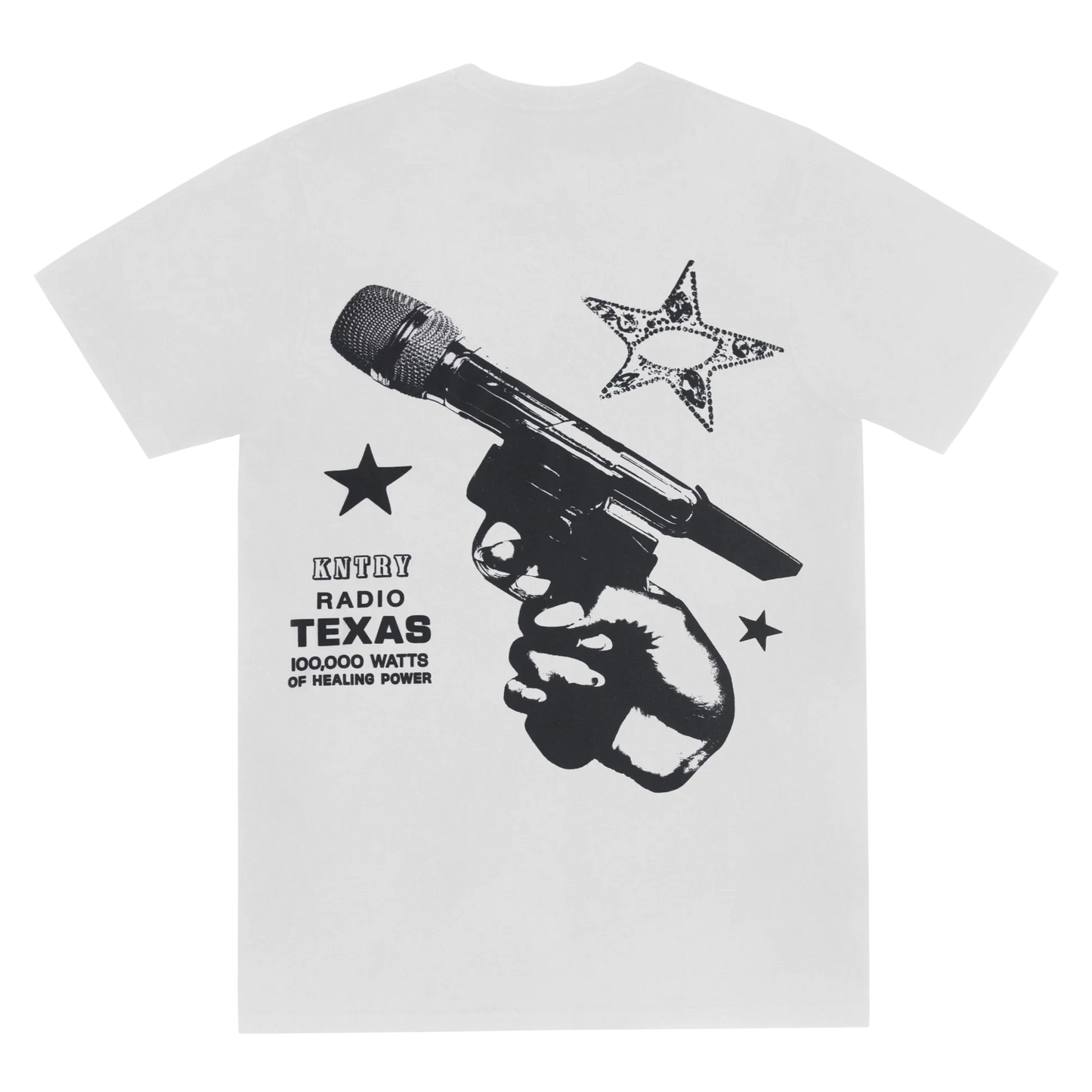 White t-shirt front with minimal act ii Cowboy Carter text detail